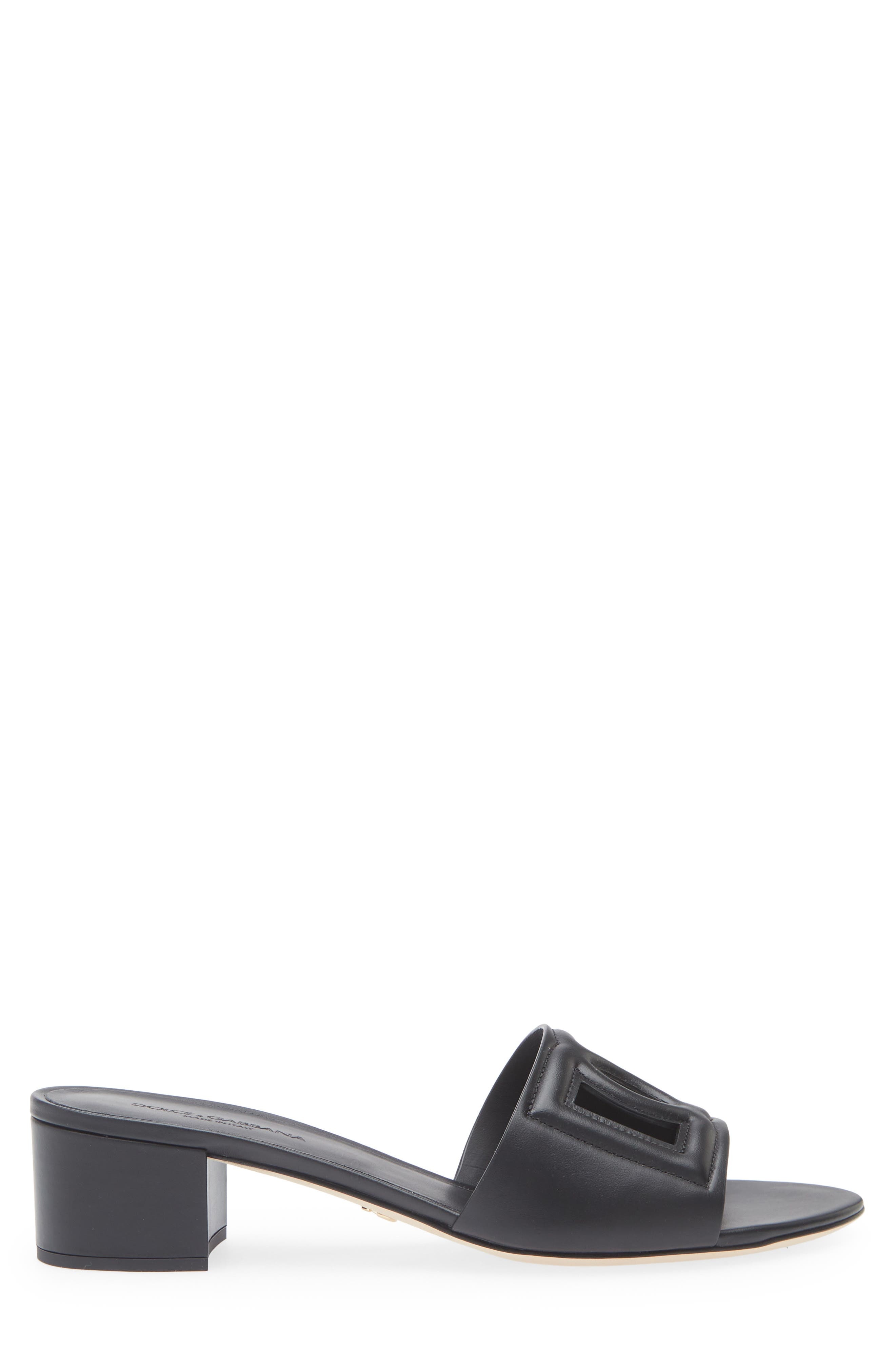 Dolce&Gabbana DG Interlock Slide Sandal in 80999 Black at Nordstrom - 3