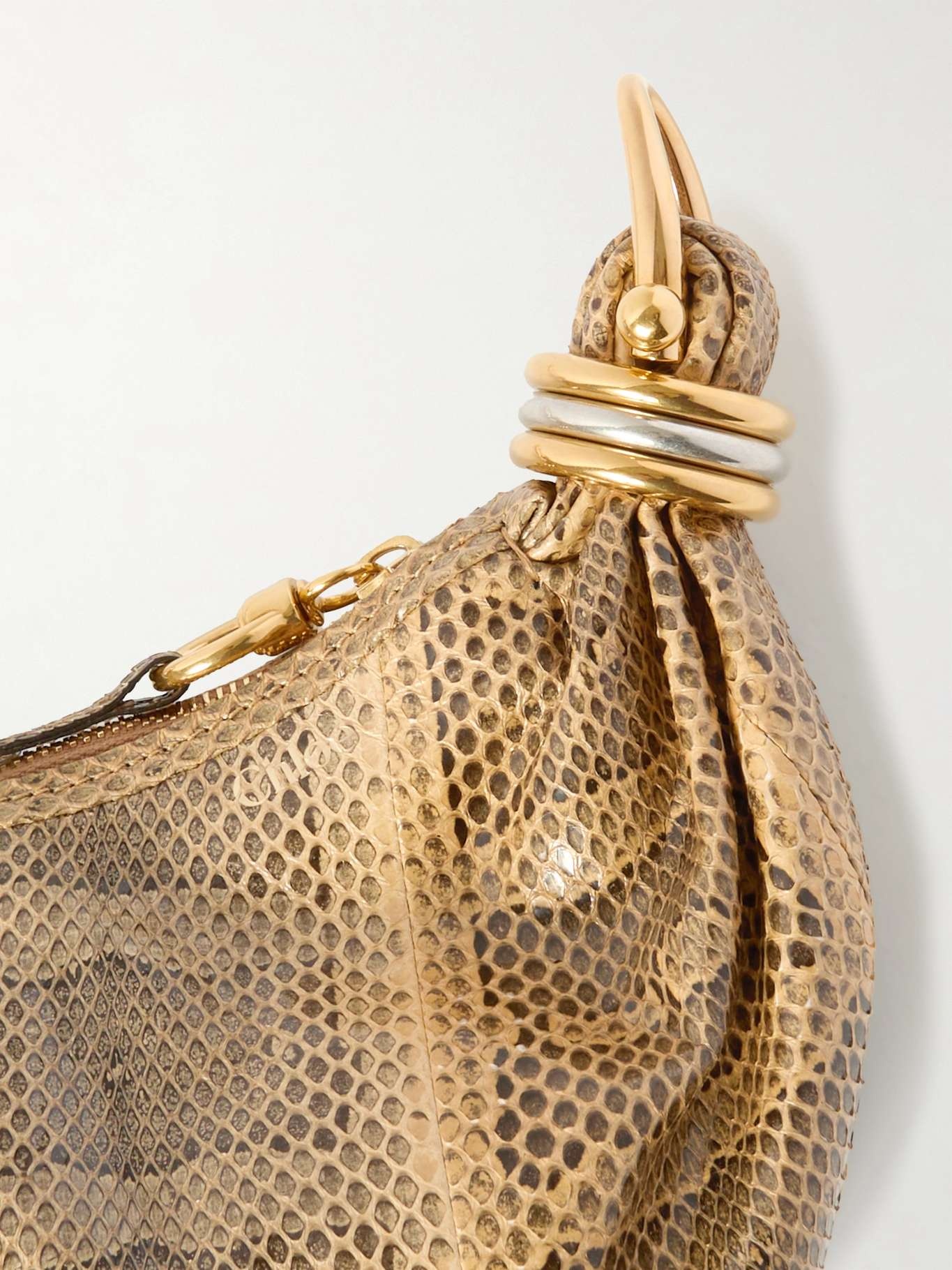 Bracelet embellished watersnake shoulder bag Snake print - 4