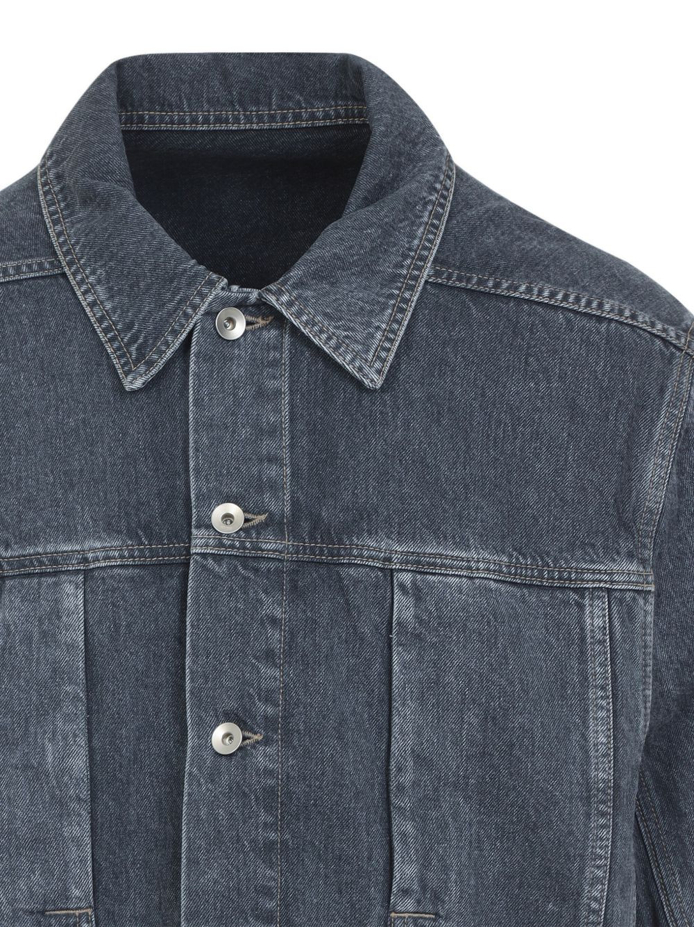 button-fastening denim jacket - 4