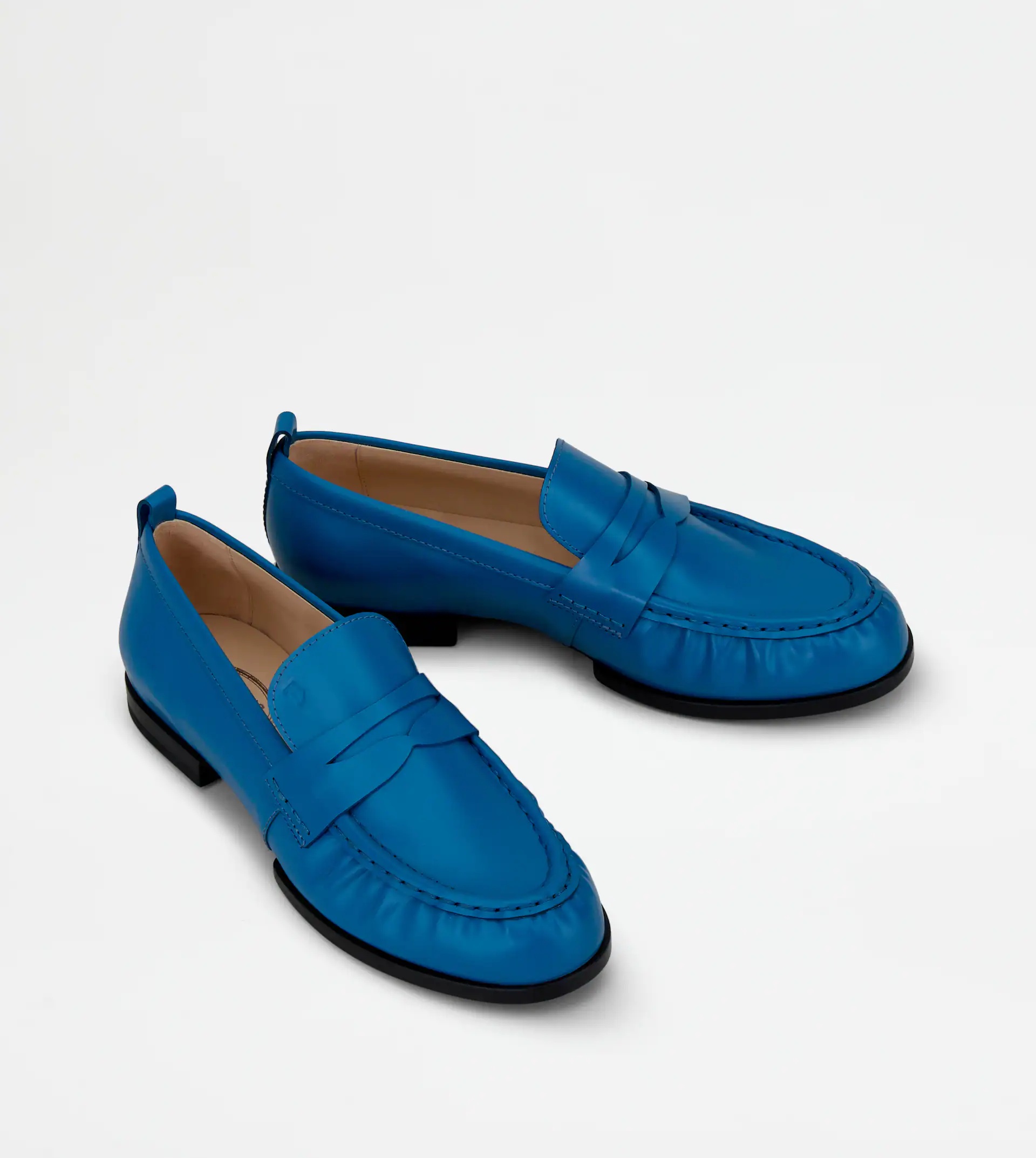 LOAFERS IN LEATHER - BLUE - 3
