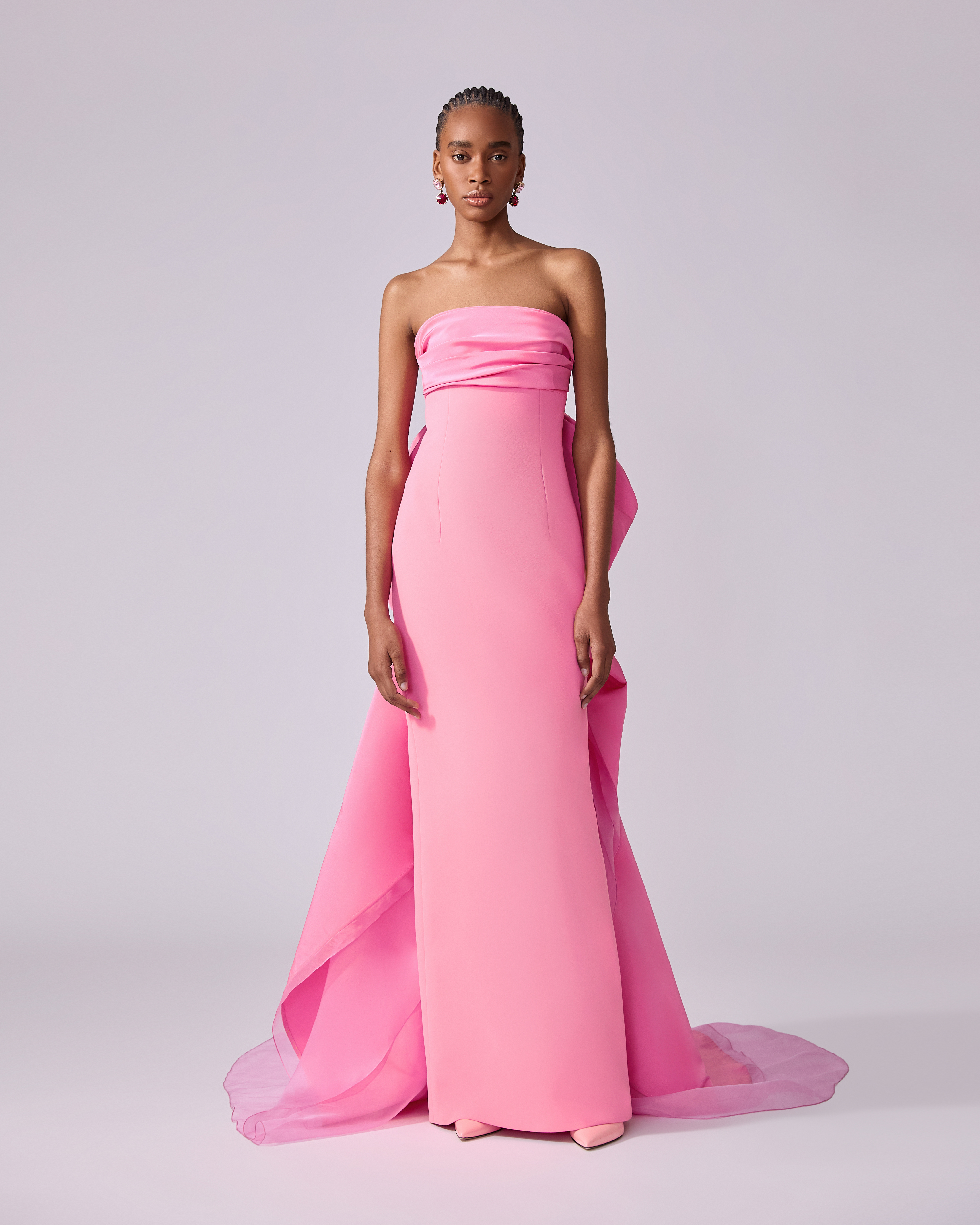 Column Gown with Bow Train - 2