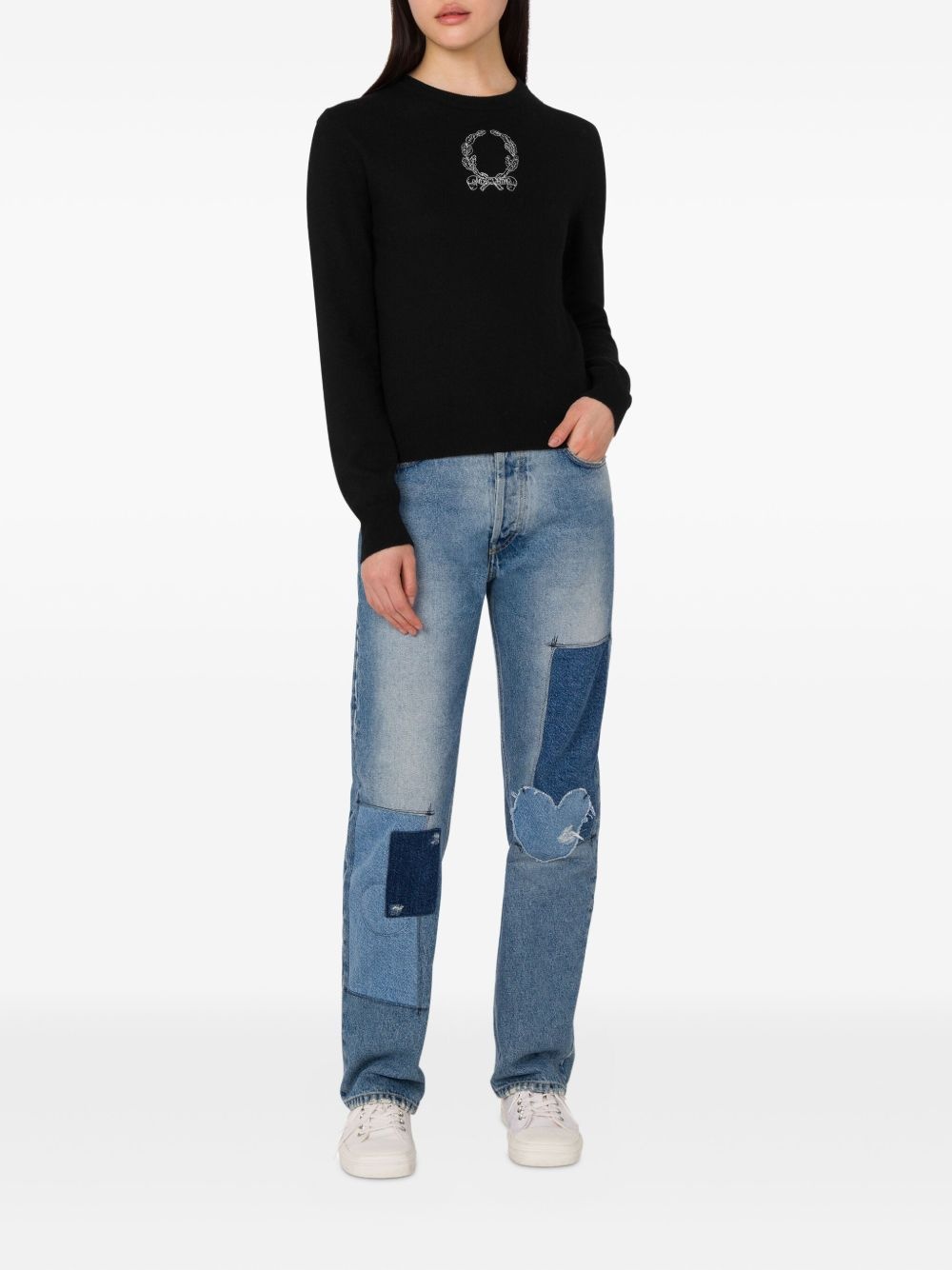 Laurel Crown embroidered logo sweater - 2