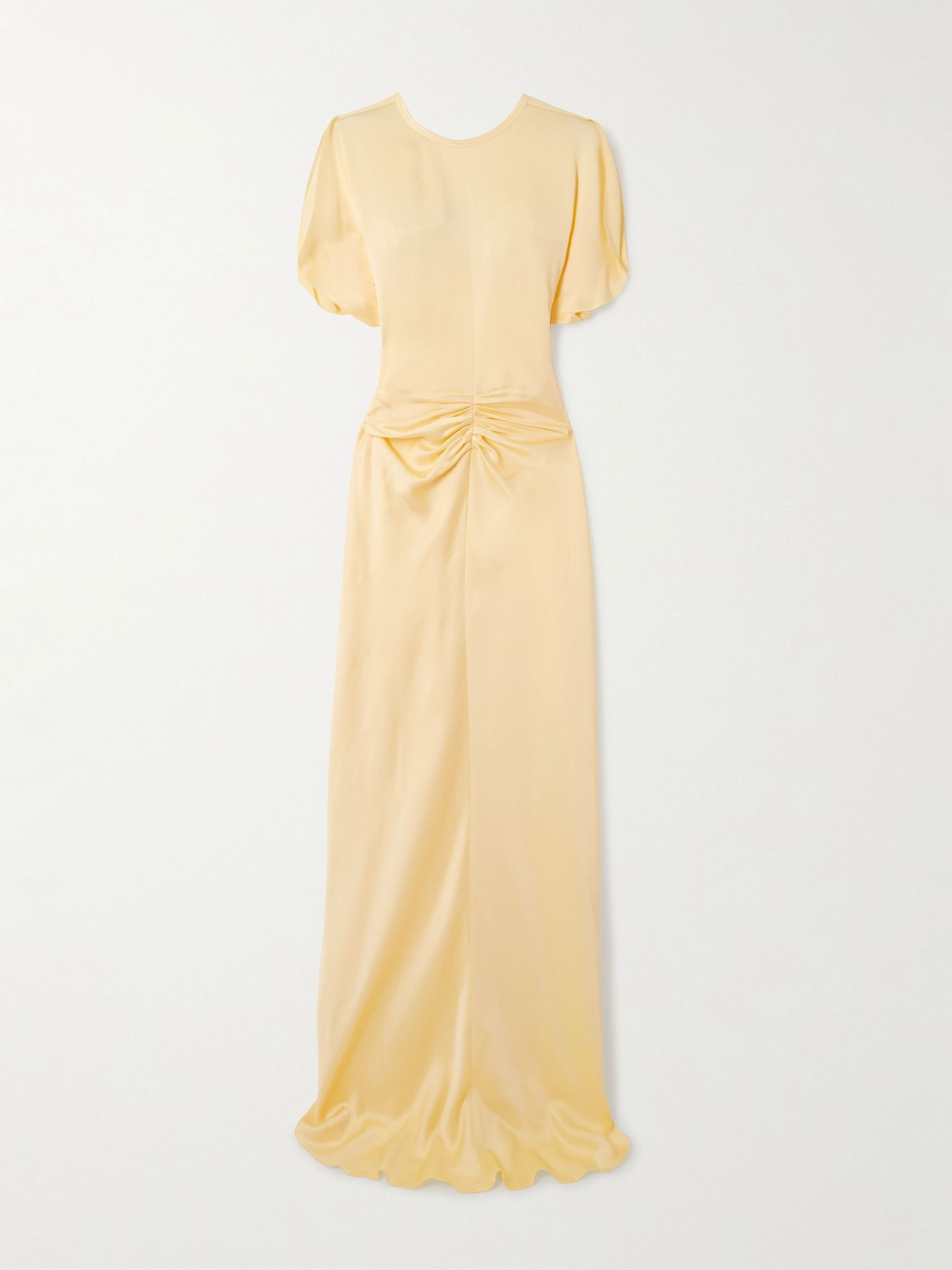 Bella satin-crepe gown Pastel yellow - 1