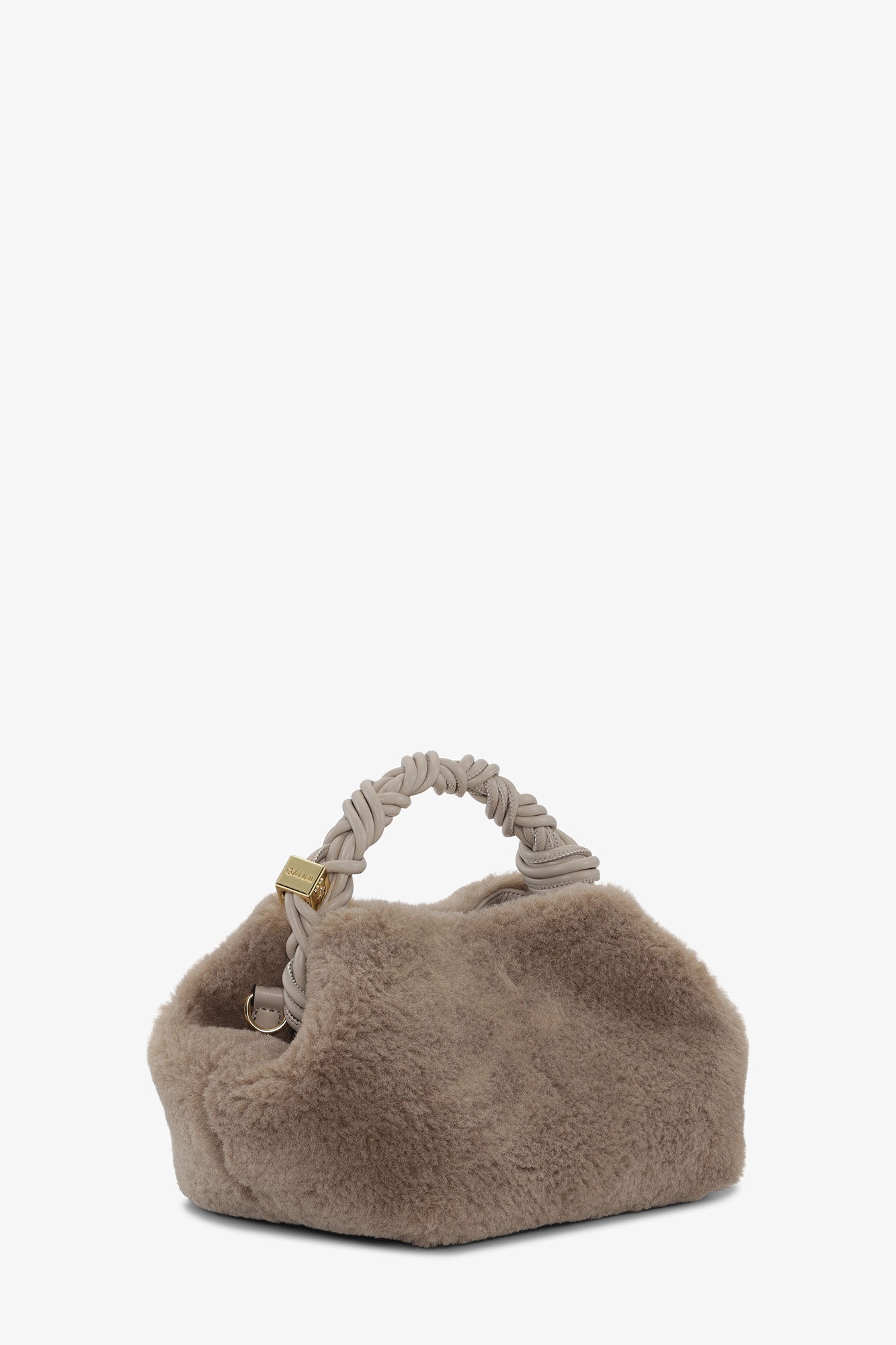 LIGHT GREY FLUFFY SMALL GANNI BOU BAG - 4