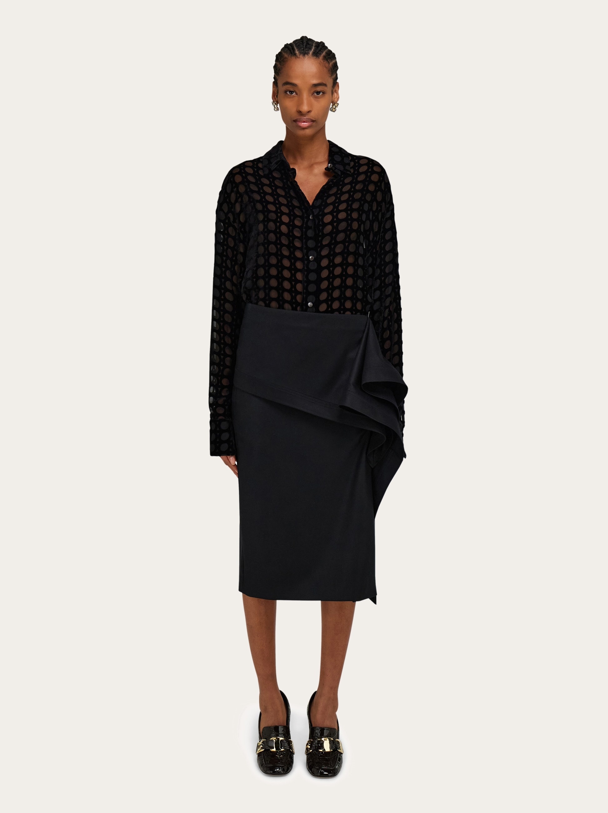 Asymmetric skirt with peplum detail - 6