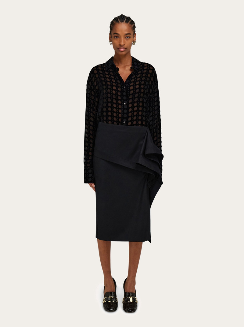 Asymmetric skirt with peplum detail 6