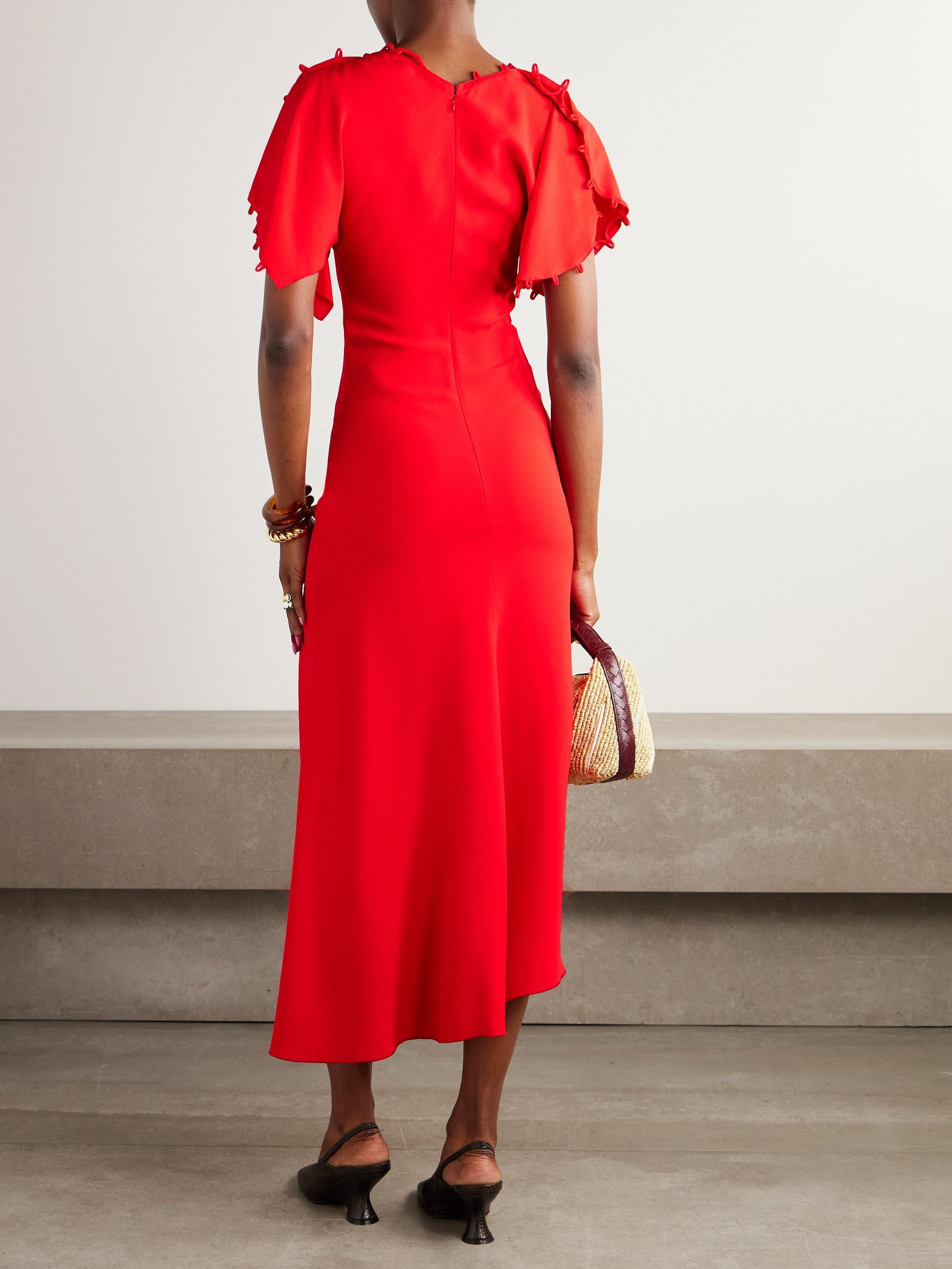 Crepe midi dress Red - 3