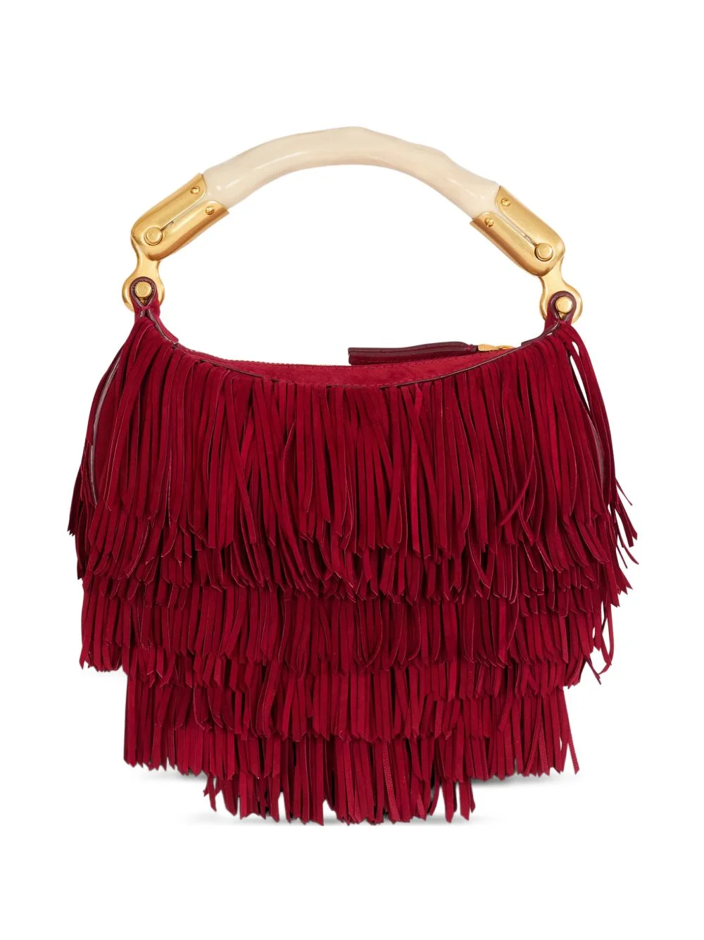 mini Ebene fringes leather shoulder bag - 1