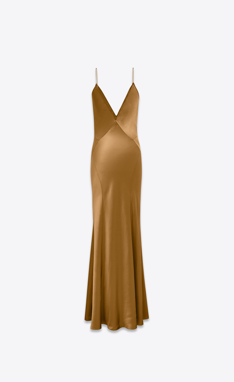 SAINT LAURENT v-neck dress in silk satin outlook