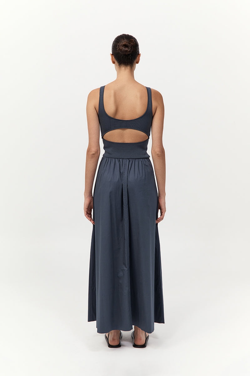 Bateau Cut Out Dress - Graphite - 6