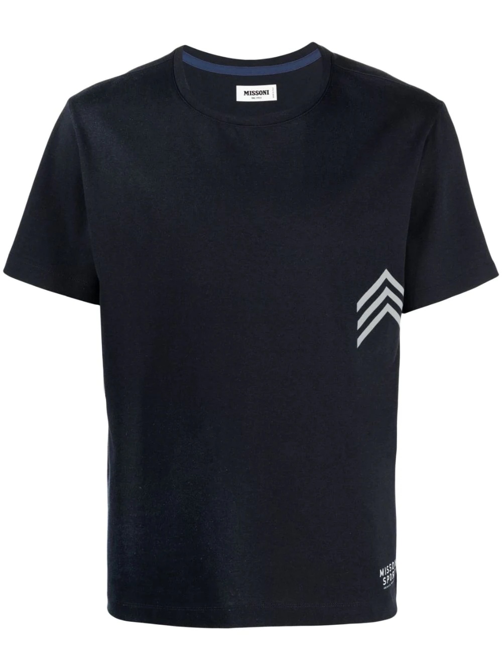 zigzag detail logo T-shirt - 1