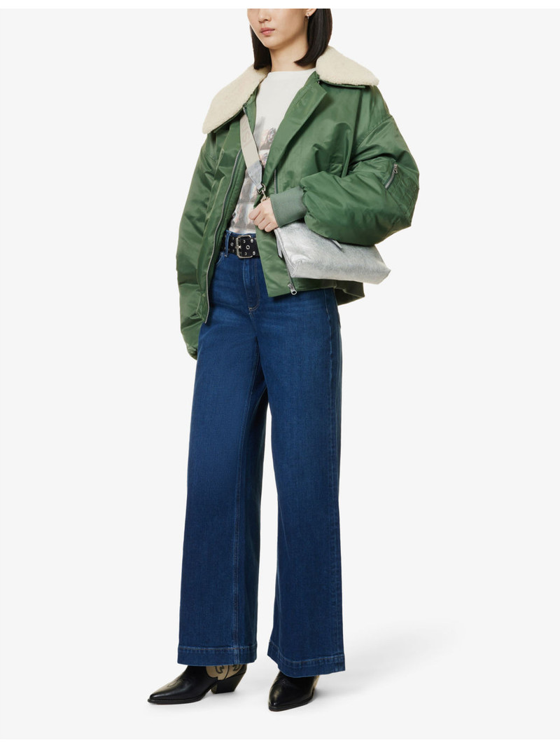 PAIGE Harper high-rise flared-leg stretch-denim jeans outlook