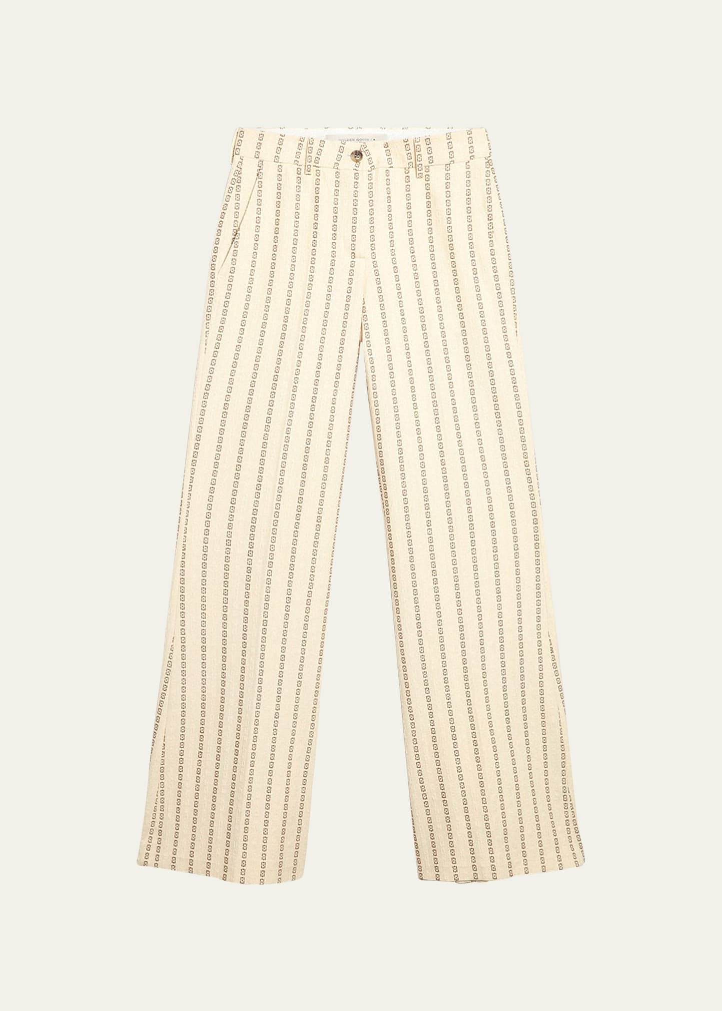 Journey Cotton Canvas Jacquard Flared Pants - 1