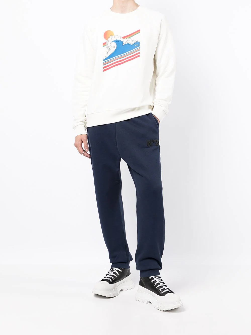 sun wave graphic print sweatshirt - 2