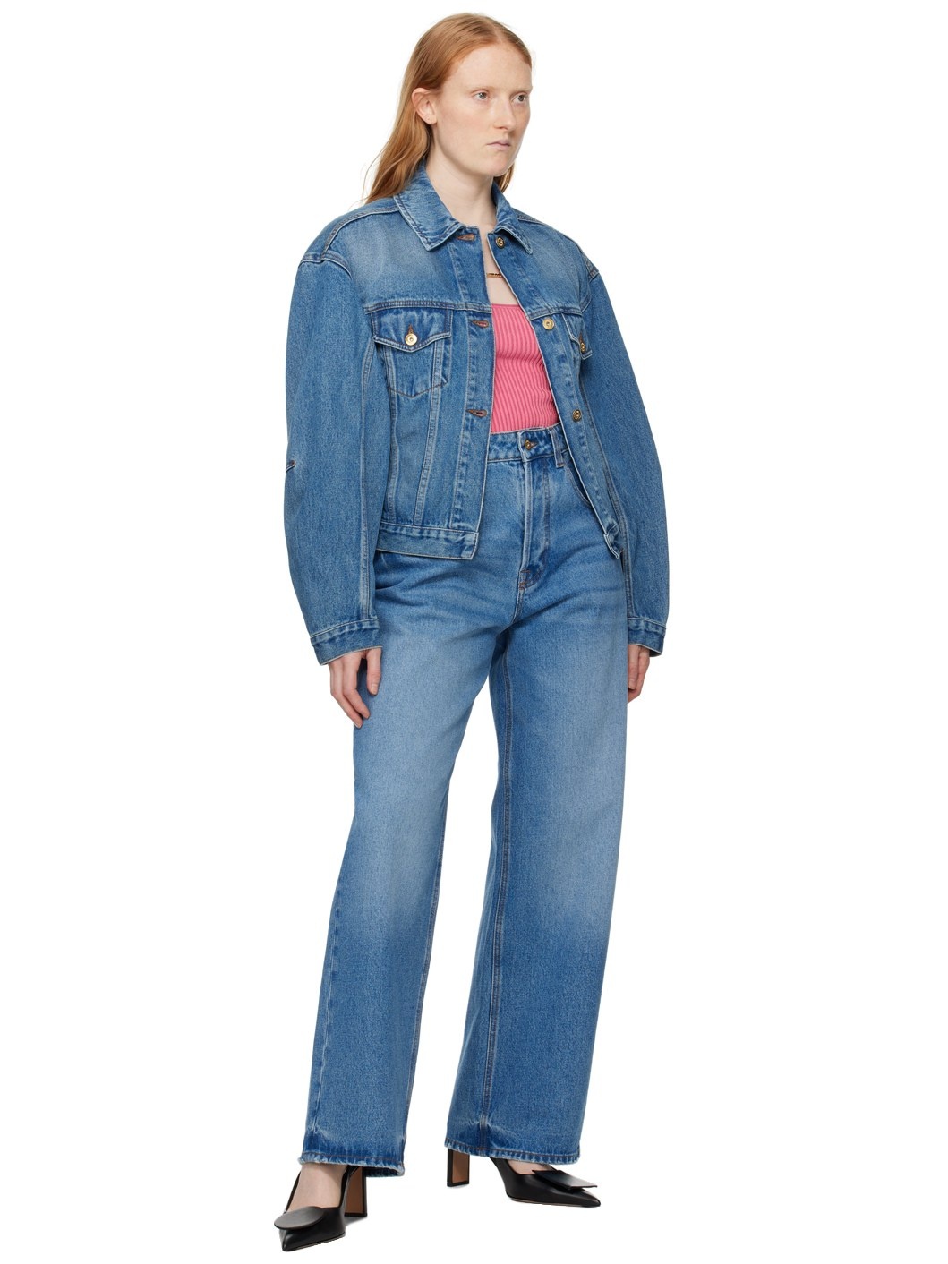 Blue Les Sculptures 'Le de-Nîmes large' Jeans - 4