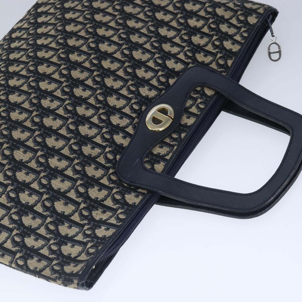 DIOR Trotter Canvas Hand Bag Canvas Navy - 6