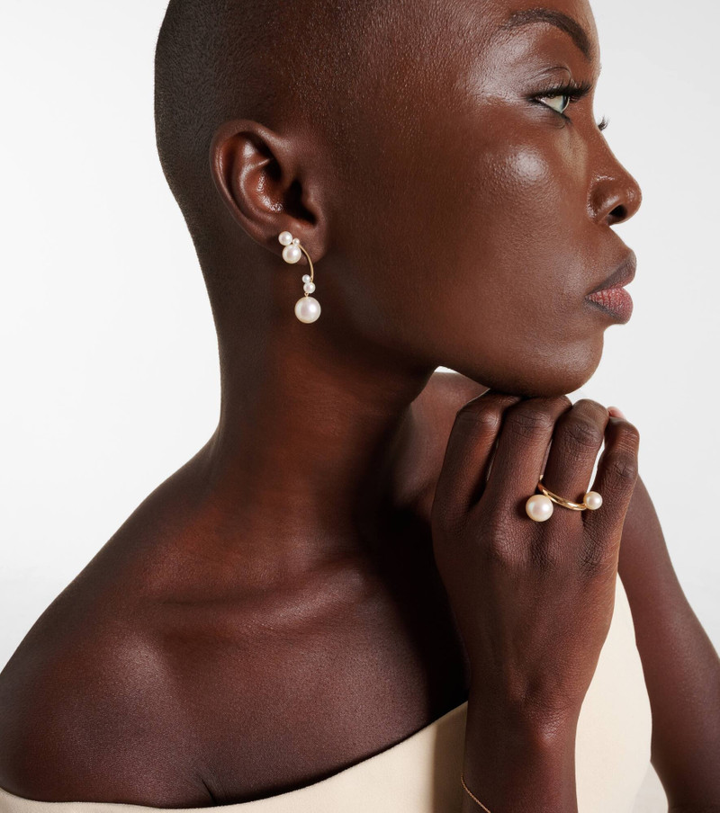 SOPHIE BILLE BRAHE Grand Stella 14kt gold single earring with pearls outlook