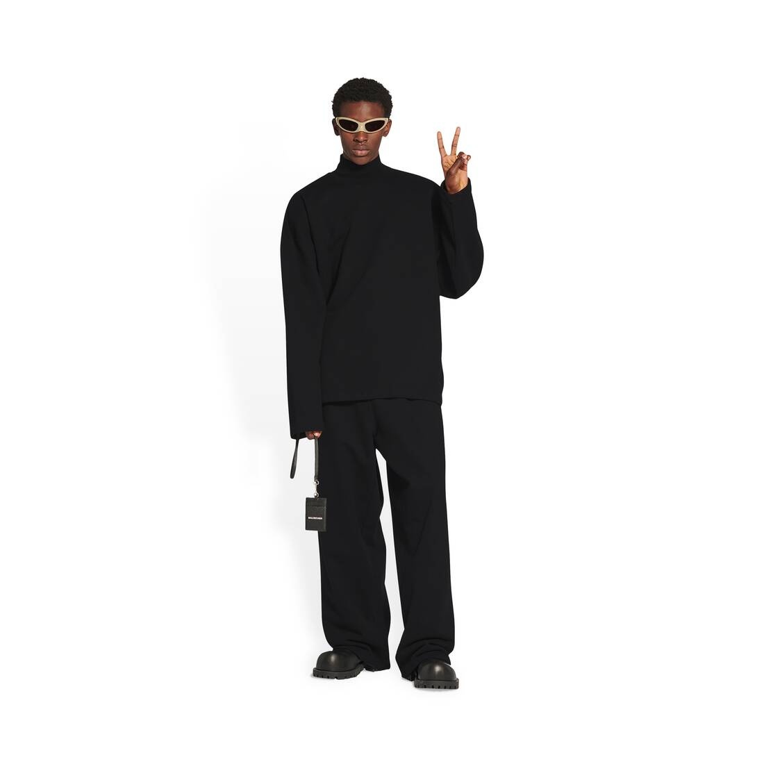 Men's Cash Card And Badge Holder  in Black - 2