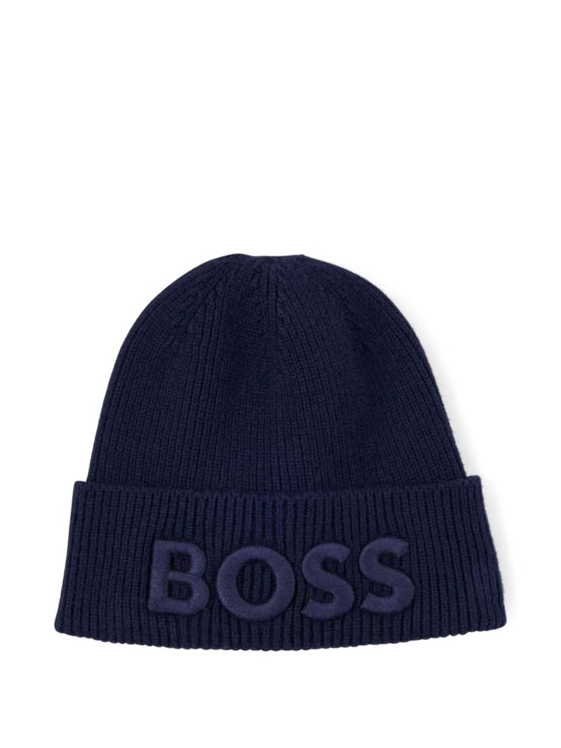BOSS logo-embroidered beanie outlook