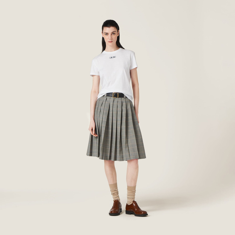 Miu Miu Embroidered cotton jersey T-shirt outlook