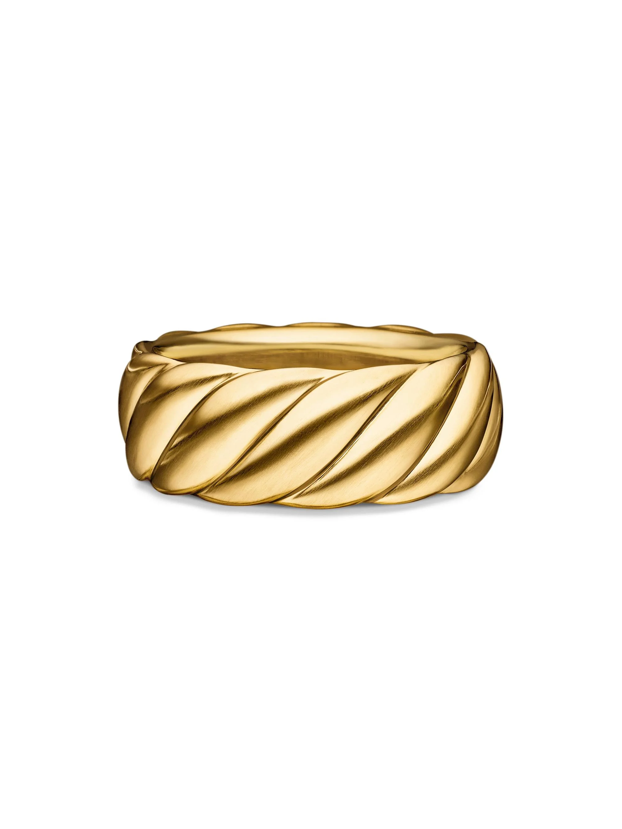 Men's Sculpted Cable Contour Band Ring in 18K Yellow Gold, 9MM - Gold - 1