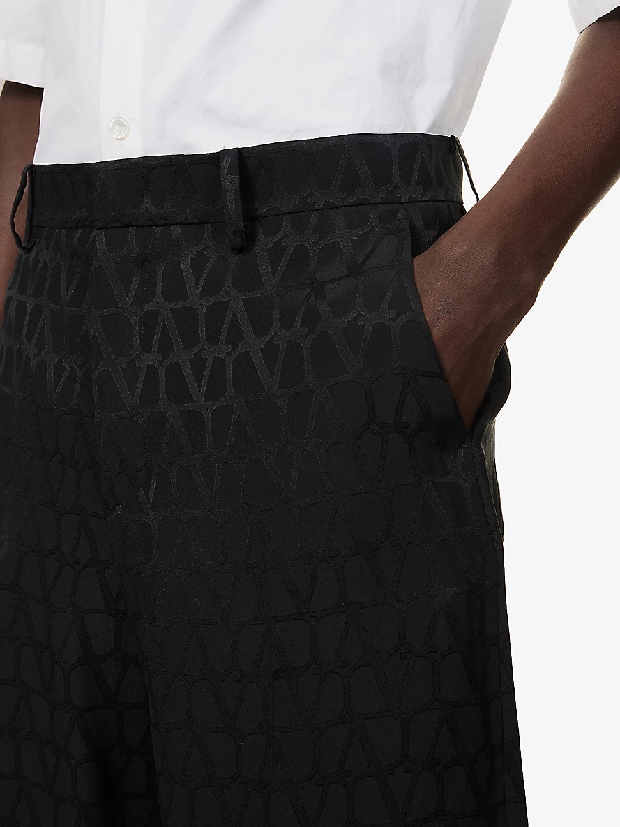VLOGO jacquard-pattern silk shorts - 5