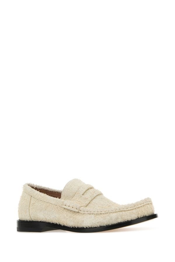 Loewe Woman Ivory Suede Campo Loafers - 2