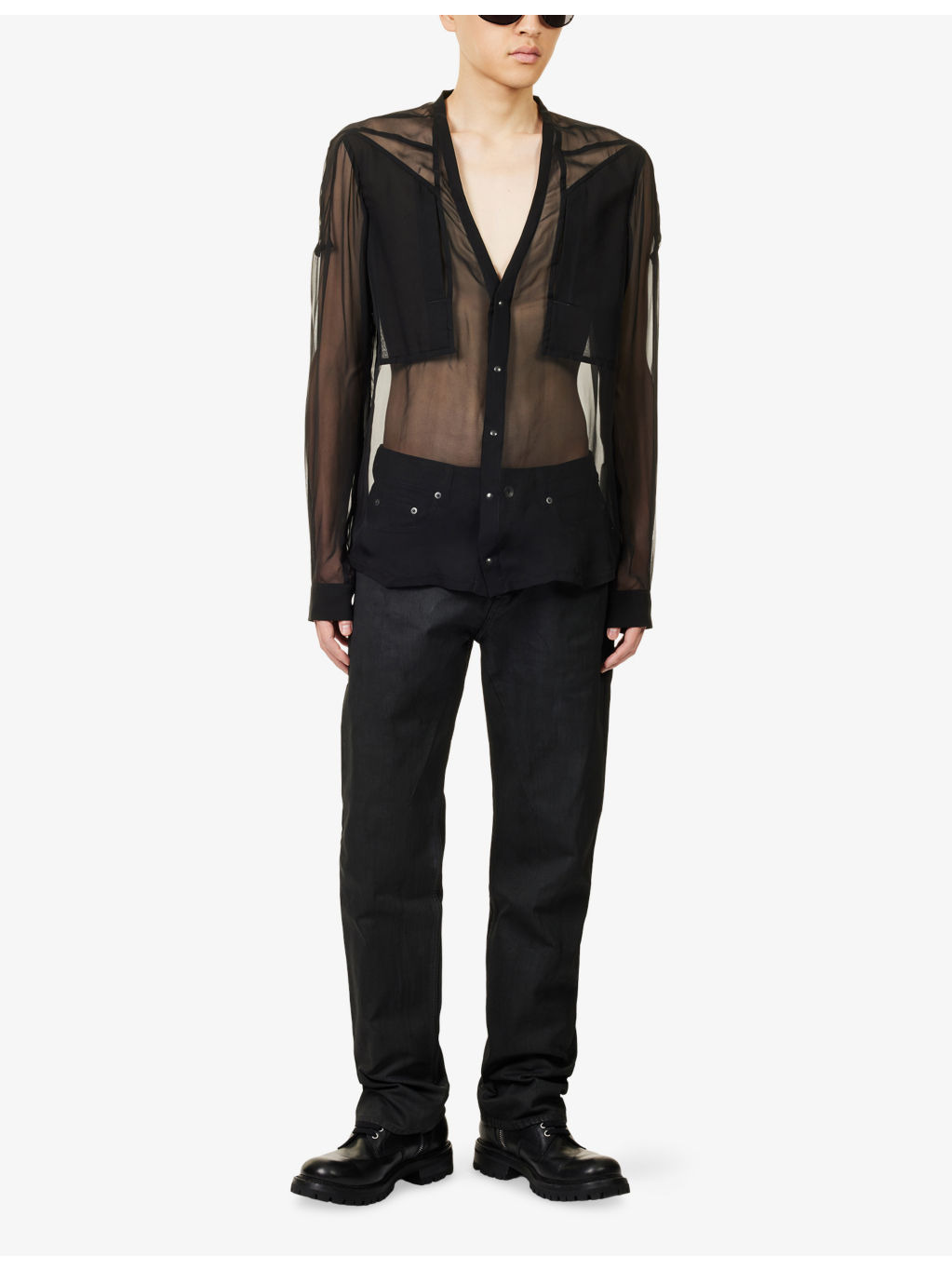 Girded Larry Sheer Silk Shirt - 2