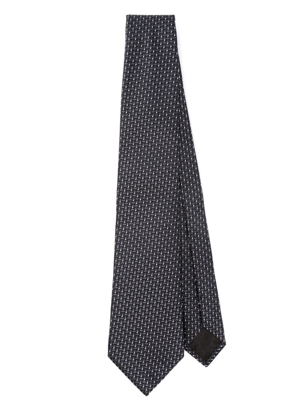 patterned-jacquard silk tie - 1