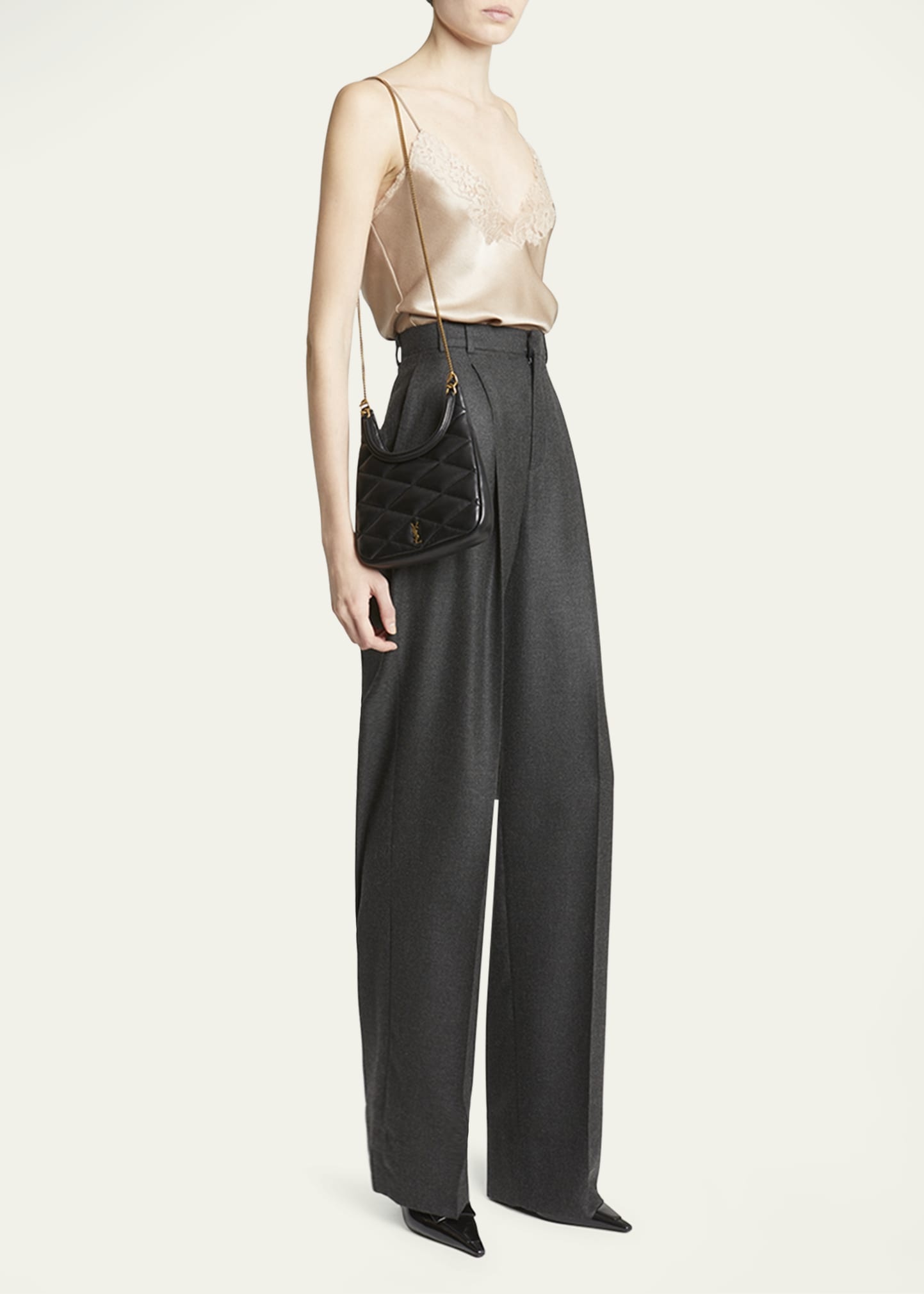 Sade Mini YSL Hobo Bag in Quilted Lambskin - 2