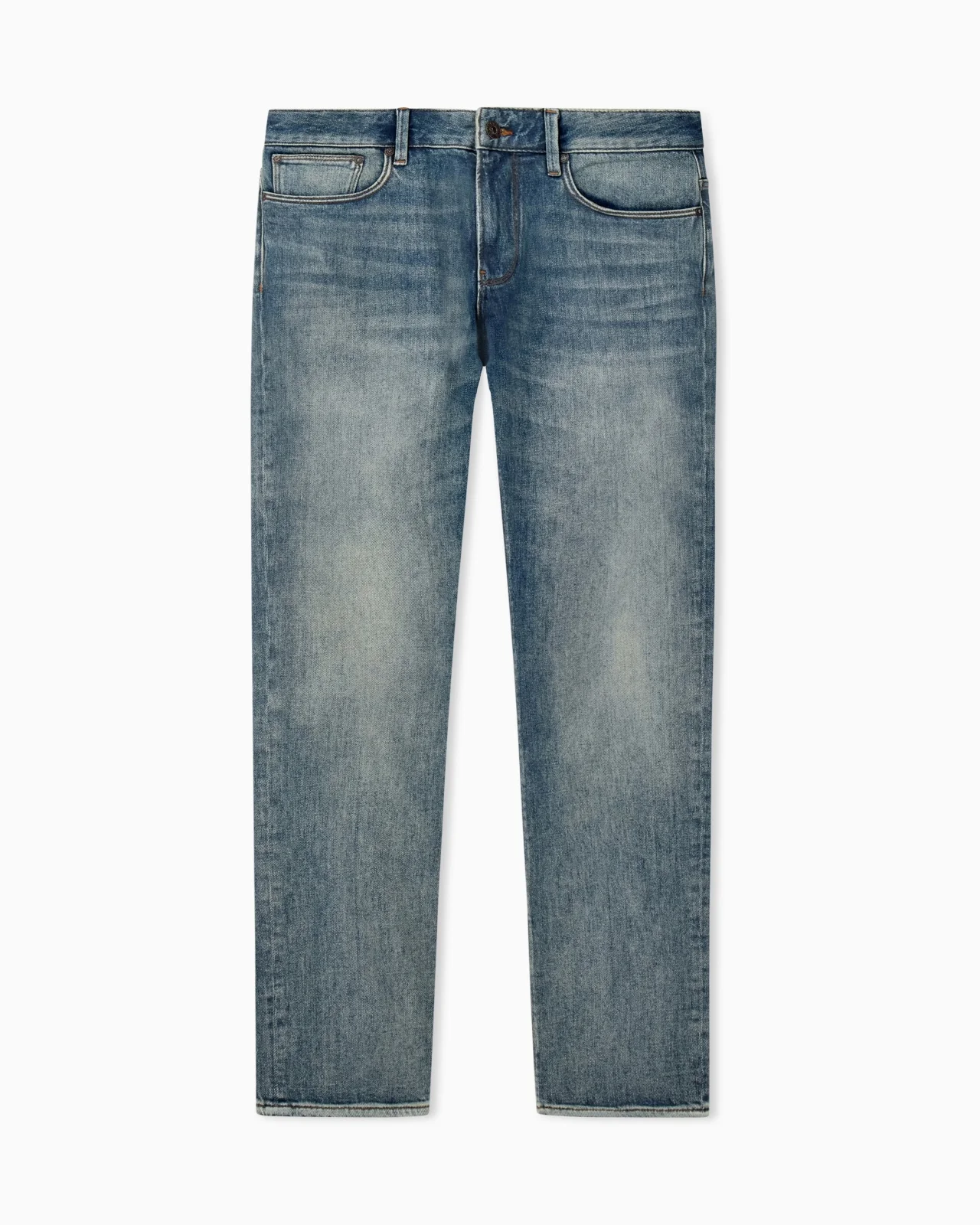 SLIM FIT JEANS IN STONE WASHED DENIM WITH FIVE POCKETS - 1