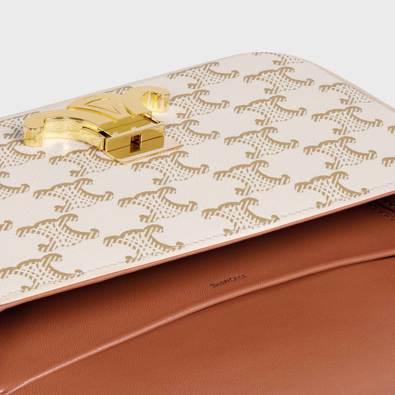 SHOULDER BAG CLAUDE in Triomphe canvas and calfskin 4