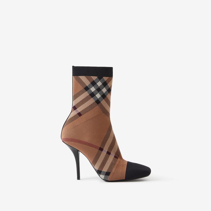 Knitted Check Sock Boots 1