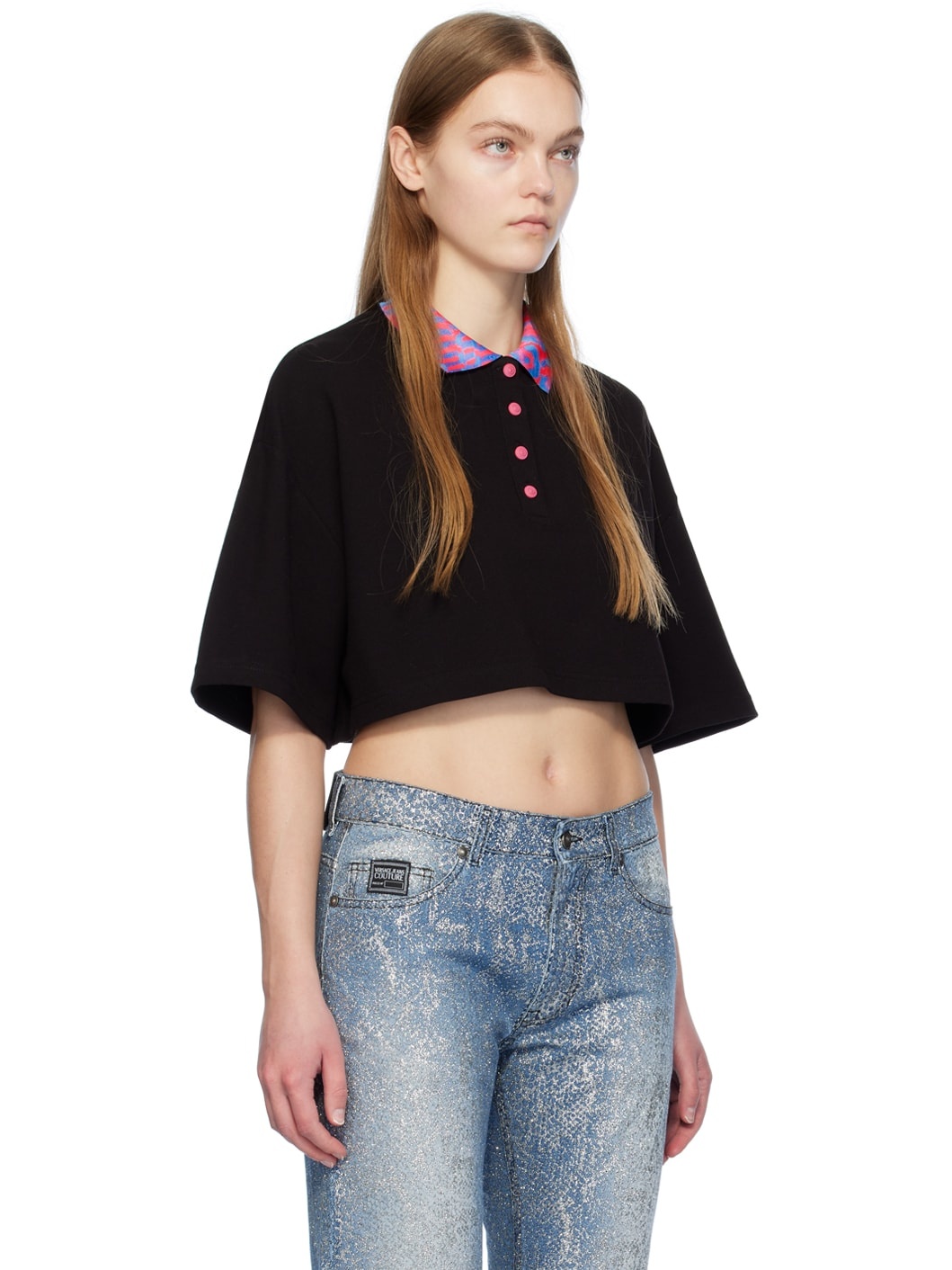 Black Cropped Polo - 2