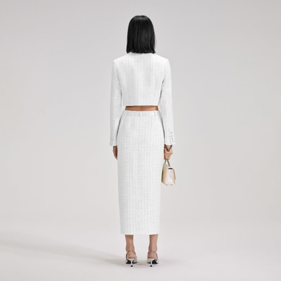 self-portrait White Boucle Midi Skirt outlook