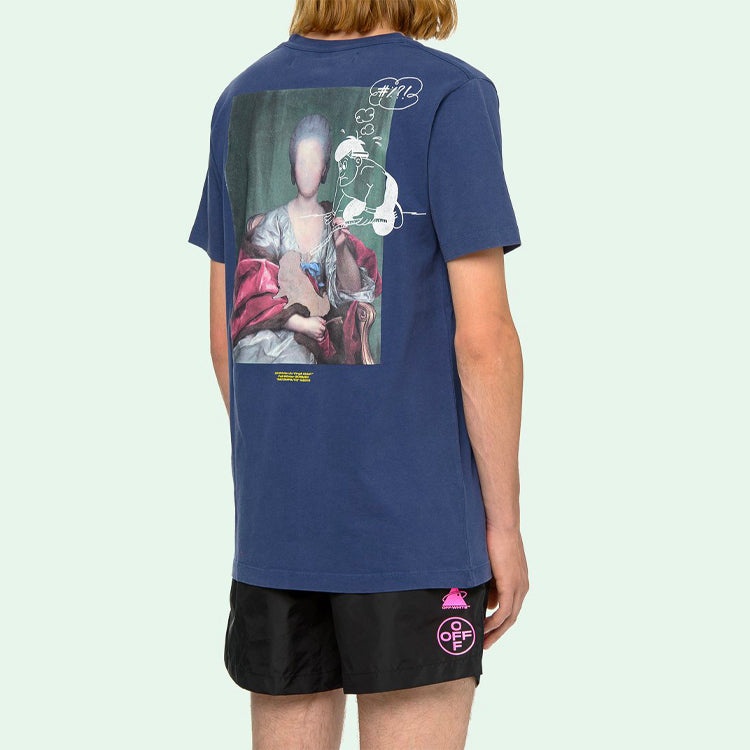 Off-White Back Photo Printing Short Sleeve Blue OMAA027E191850053088 - 7