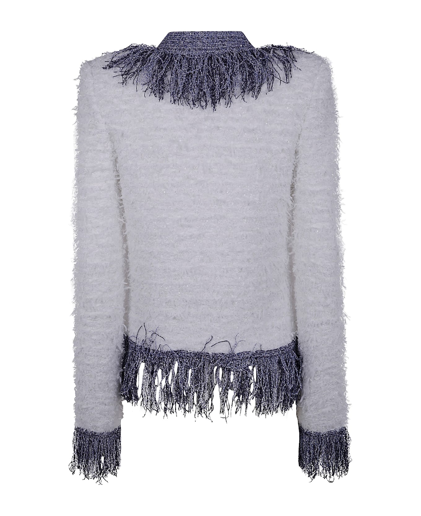 ジャケット BALMAIN COLLARLESS GLITTERED FRINGED TWEED JKT Balmain Collarless Metallic Fringed Tweed Jacket | Neiman Marcus