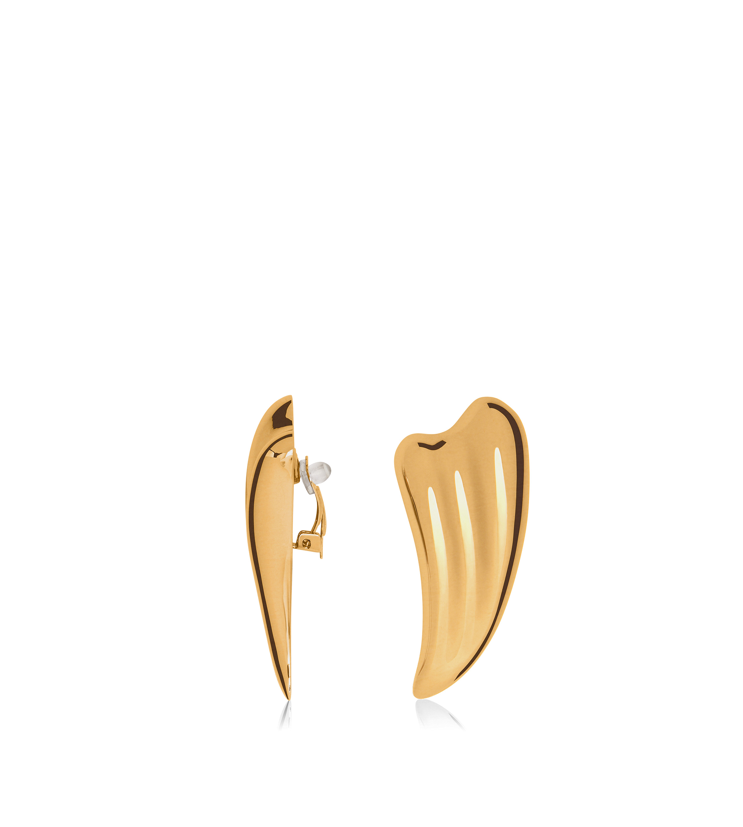 VINTAGE GOLD BRASS LIZA EARRINGS - 2