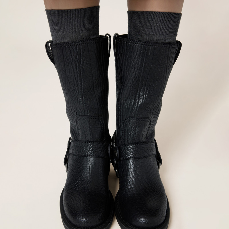 Miu Miu Calf leather moto boots outlook