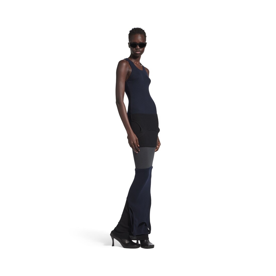 Women's Upside Down Dress in Black/navy/grey - 2