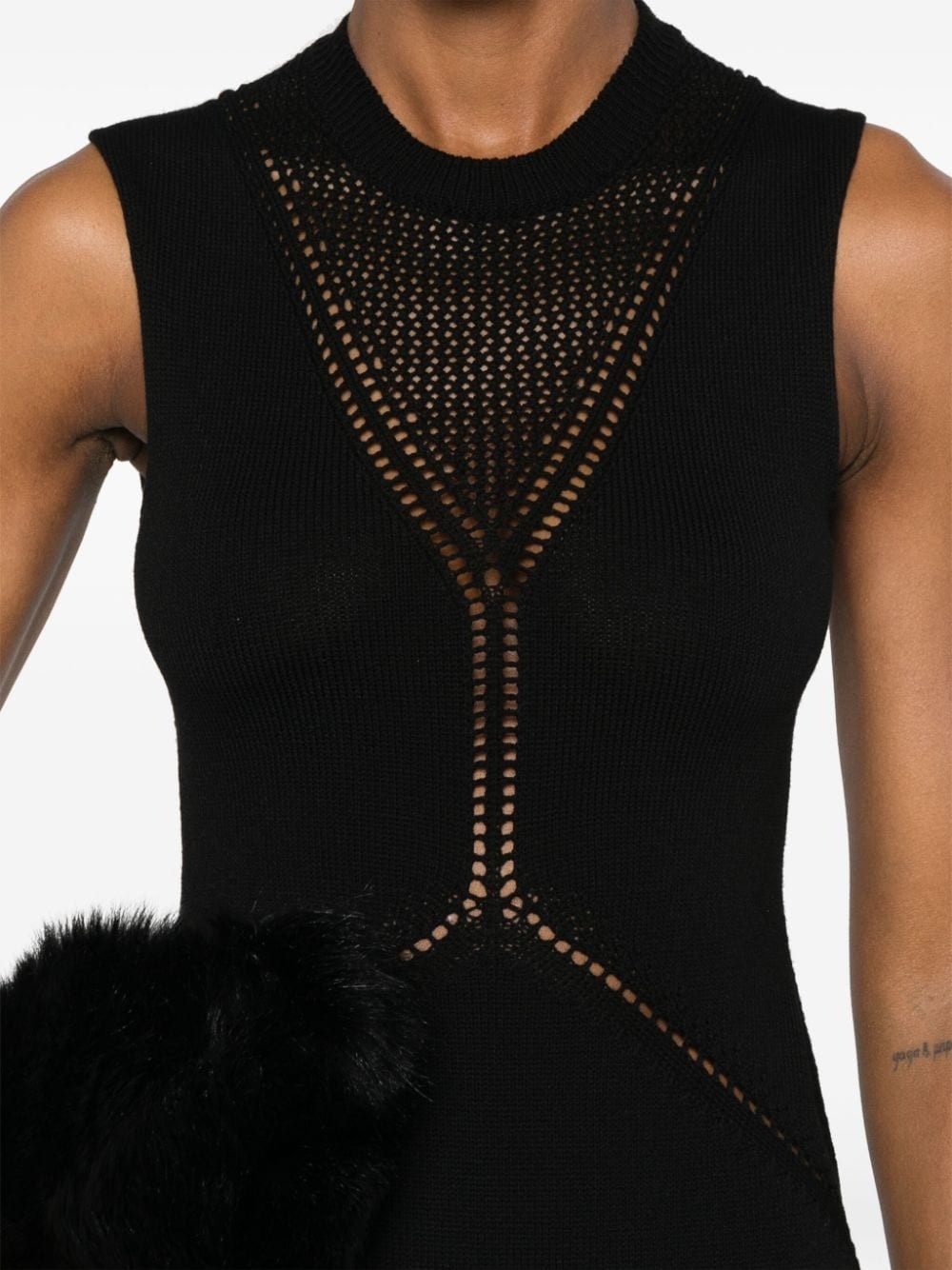 crew-neck knitted maxi dress - 5