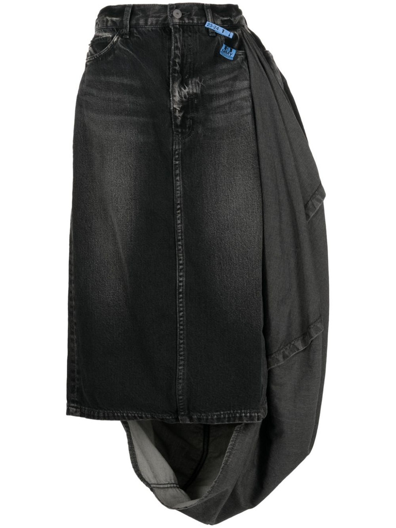 Circle washed denim 스커트 1