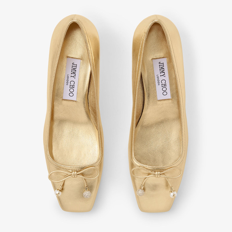 Elme 45 Gold Metallic Nappa Leather Pumps 5