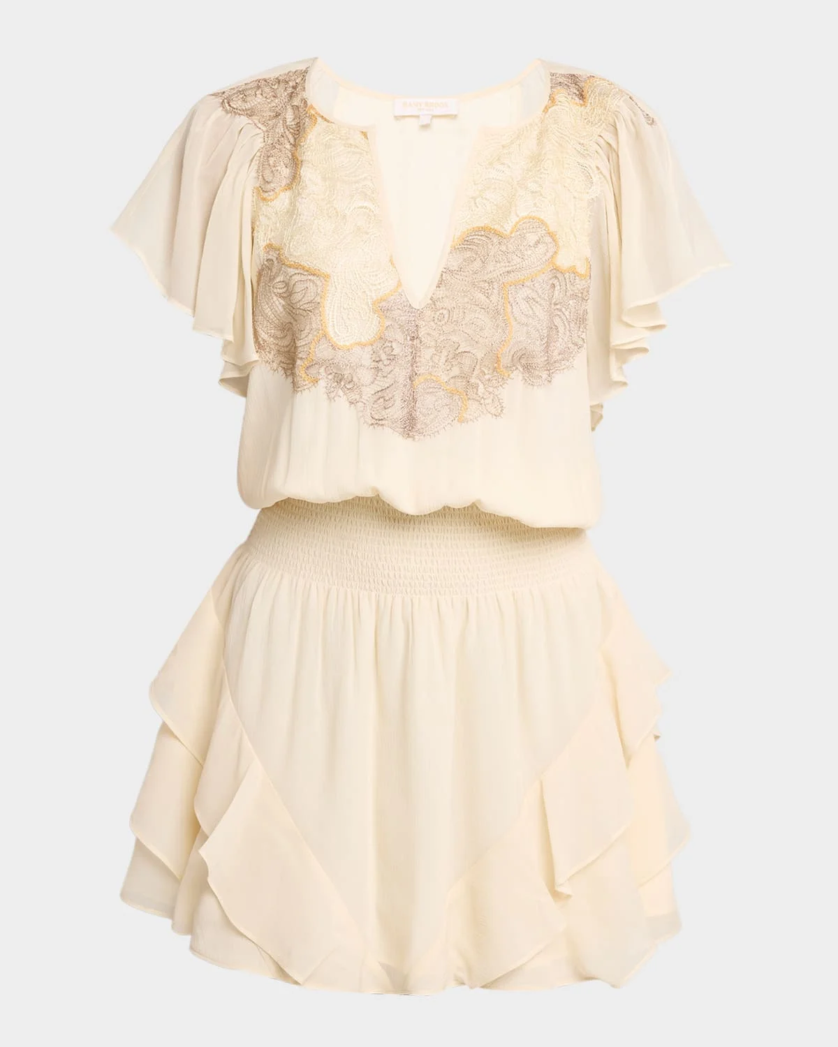 Ismeria Embroidered Chiffon Mini Dress - 1