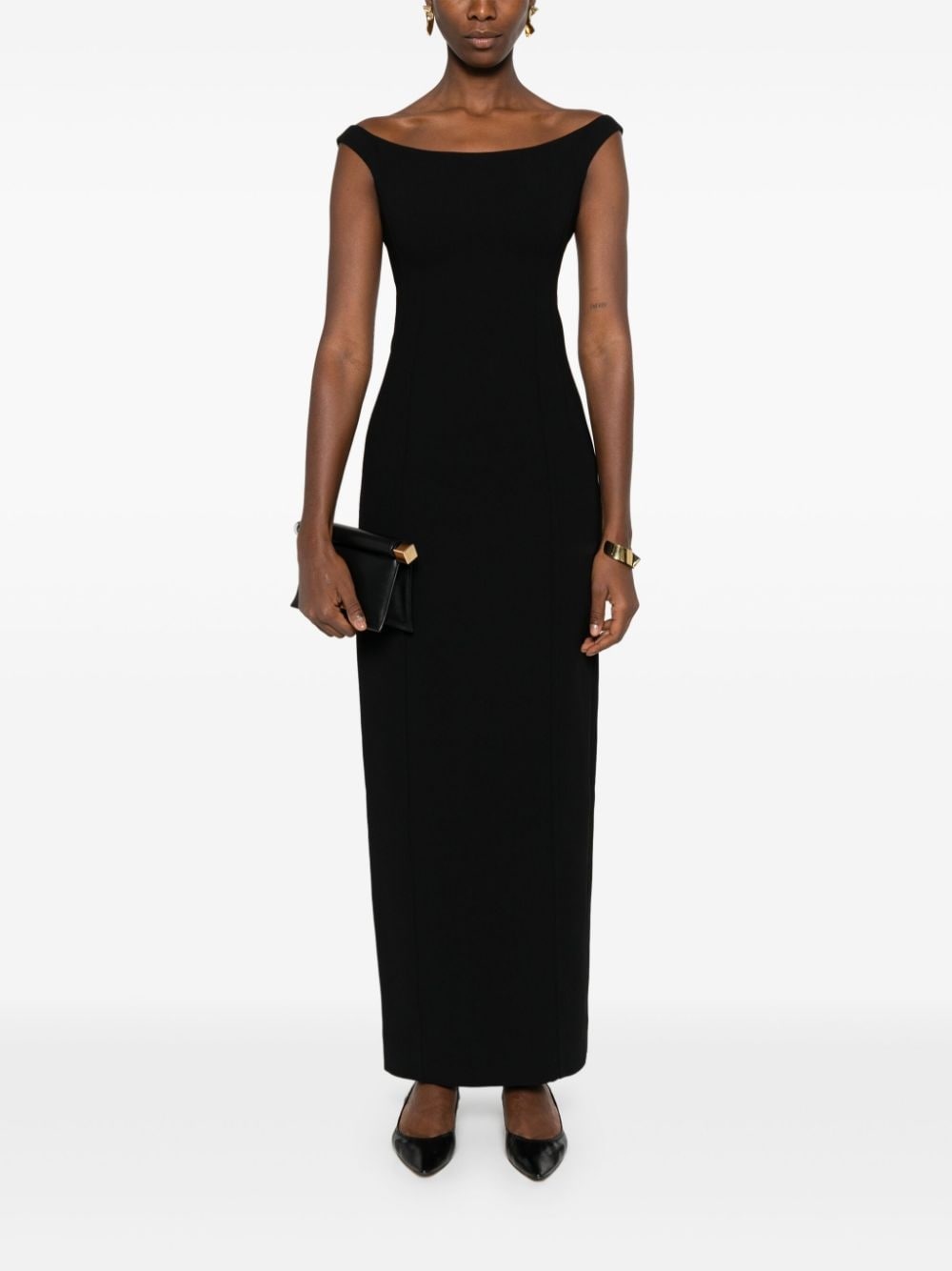 curved off-shoulder maxi dress - 2