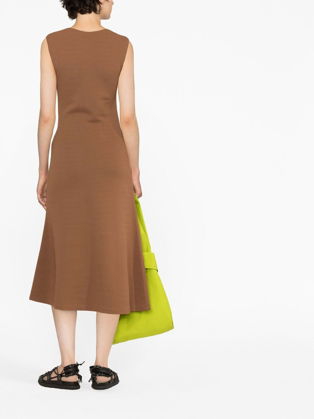 square-neck sleeveless flared dress - 4