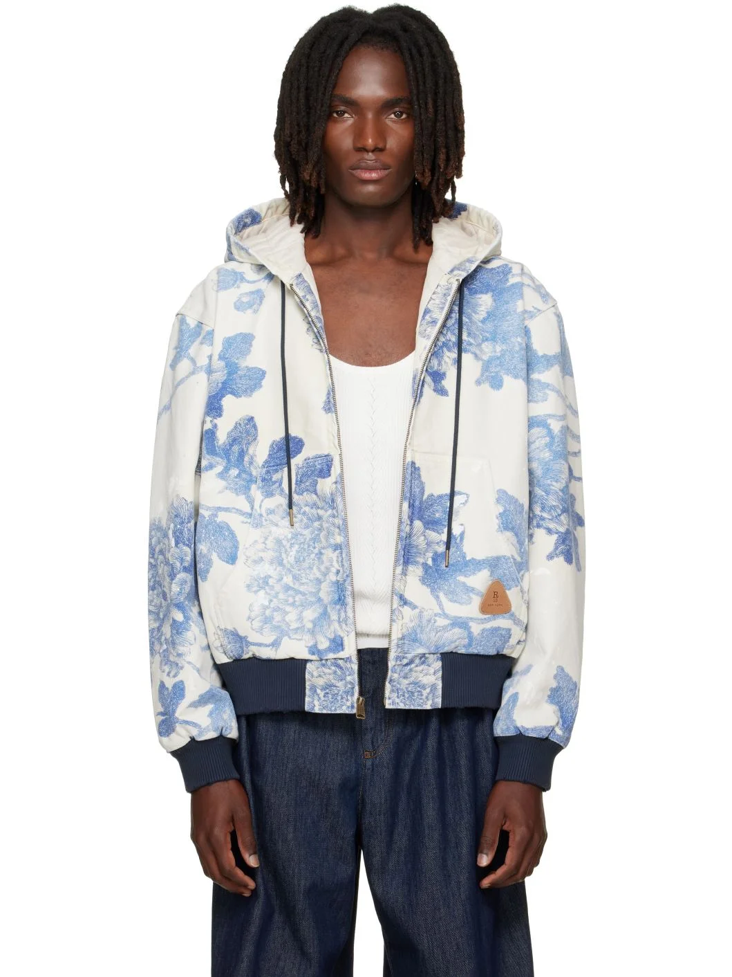 Off-White & Blue Relaxed Workwear Jacket - 1