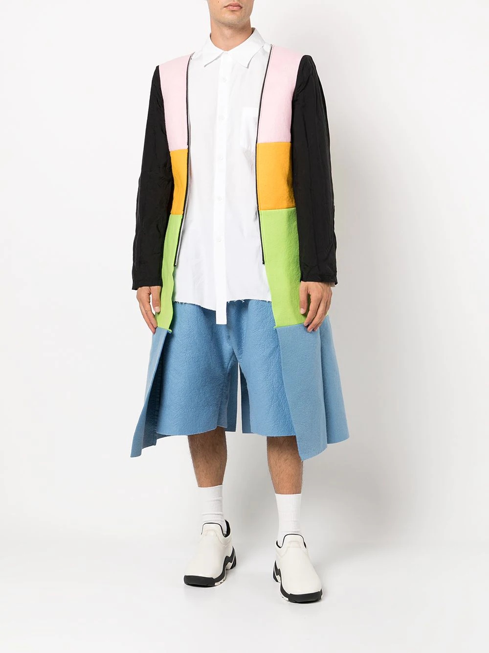 colour-block panelled blazer - 7