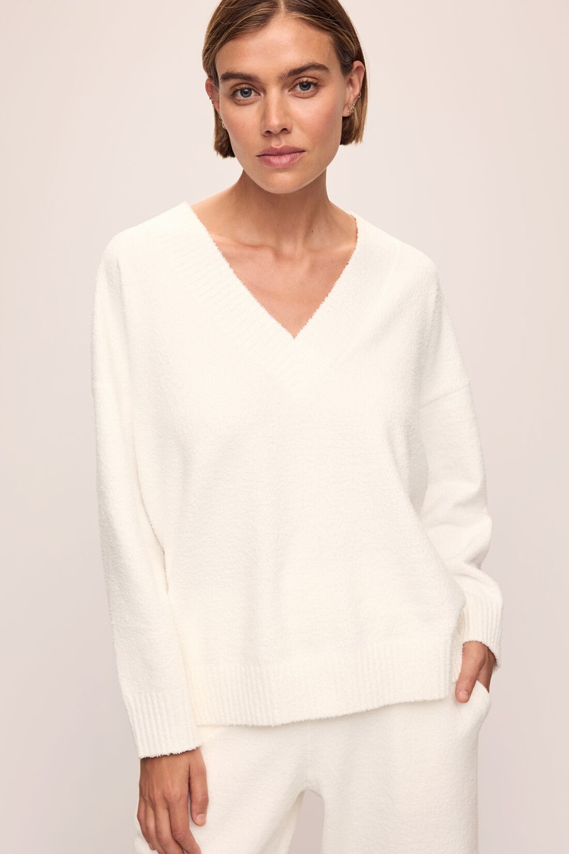 eberjey Recycled Boucle Boyfriend Oversized V-Neck Sweater outlook