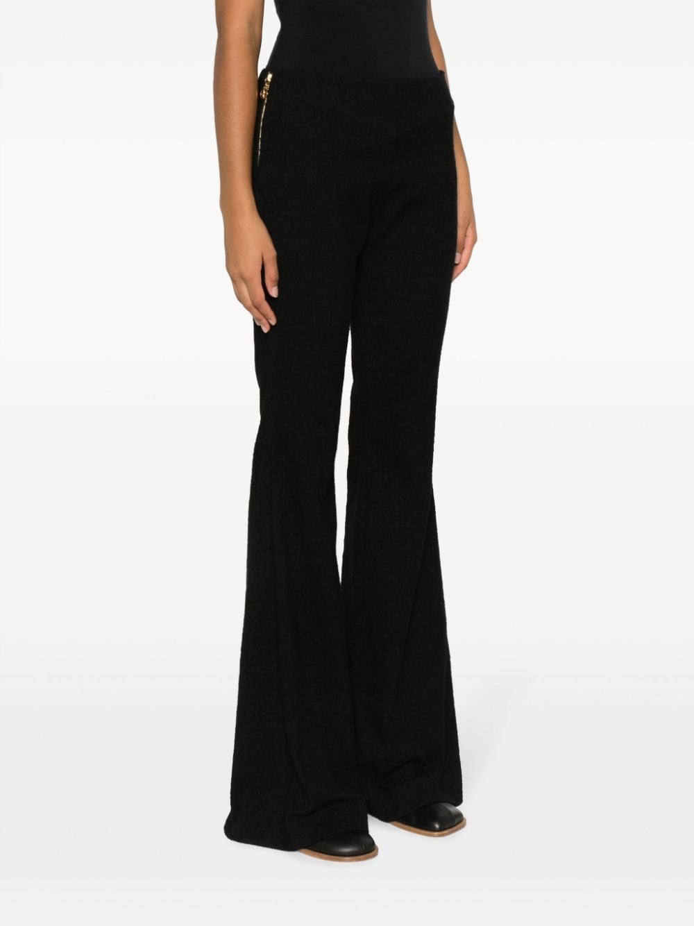 knitted flared trousers - 3